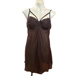 Cacique plum sheer babydoll lingerie nightie Sz 18/20